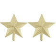 thumbnail image 2 of Yirtree 2Pcs Glitter Mini Christmas Tree Topper Mini Xmas Tree Topper Ornaments for Small Christmas Tree Decoration Glitter Five-pointed Star Christmas Tree Topper Decoration Party Ornament, 2 of 8