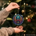 thumbnail image 5 of Bone-Chilling Spooky Skull Stained Glass Style Ceramic Ornament, Halloween Themed Christmas Gift and Decor, 5 of 6