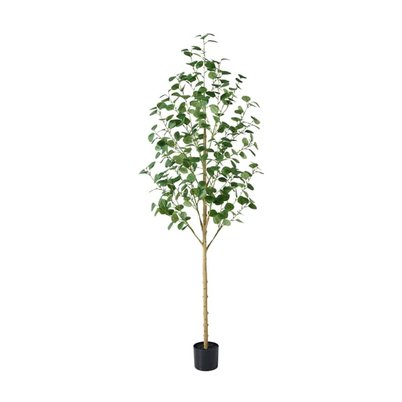DR.Planzen 6ft Tall Artificial Eucalyptus Tree in Black Pot, Faux Eucalyptus Plant for Home Office Decor