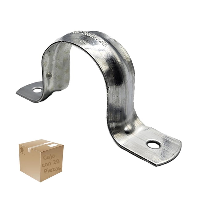 20 Pzs Abrazadera Tipo Omega Para Tubo 3 Pulgadas Acero plateado 3 pulgadas