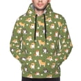 thumbnail image 2 of Bingfone Shiba Inu Dog And Flower Men's Drawstring Hoodie Long Sleeve Pocket Sweatshirts-X-Large, 2 of 6