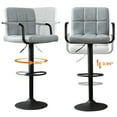 JONPONY Bar Stools Set of 2, Back and Armrest,Vintage Leather Modern ...