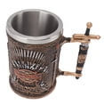 thumbnail image 3 of Taza de acero inoxidable con revestimiento de resina tallada en 3D, jarra de cerveza vikinga antigua para casa, bar, karaoke, restaurante, tipo 3, 3 of 14
