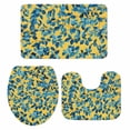 thumbnail image 2 of Pastoral Plant Bathroom Rugs Set Blue Leaf Branch Yellow Background Non Slip Absorbent Soft Bath Mats 3 Piece Set with Bathroom Rug, U-Shaped Floor Mat, Toilet Seat Cover Large Size, 2 of 9