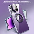 thumbnail image 7 of SaniMore for iPhone 13 Pro (6.1" 2021) Case, [Lens Camera Protector Film], Foldable Bracket Glass Anti-Fingerprint Shockproof Bumper Drop Resistant Wireless Charging Slim Magnetic Shell, Purple, 7 of 7