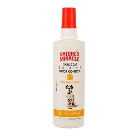 Nature’s Miracle Skin & Coat Freshening Spray For Dogs, Honey Sage Scent 8 Ounces