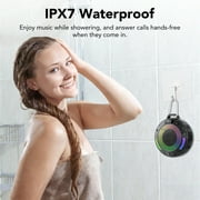 Waterproof Bluetooth Shower Speaker, Small Portable Wireless Speaker with Crystal Sound, LED Display & Mic, IPX7 Rated for Bathroom, Beach, Outdoor & Travel