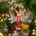 thumbnail image 6 of Mecorevxz Christmas Reindeer Flower Wreath Door Hanging Wall Hanging Rattan Wreath Atmospheric Scene Decorations Strobiles Handmade Imitation Bow Red Fruit Wreath, 6 of 7