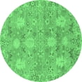 thumbnail image 1 of Ahgly Company Indoor Round Oriental Emerald Green Traditional Area Rugs, 6' Round, 1 of 4