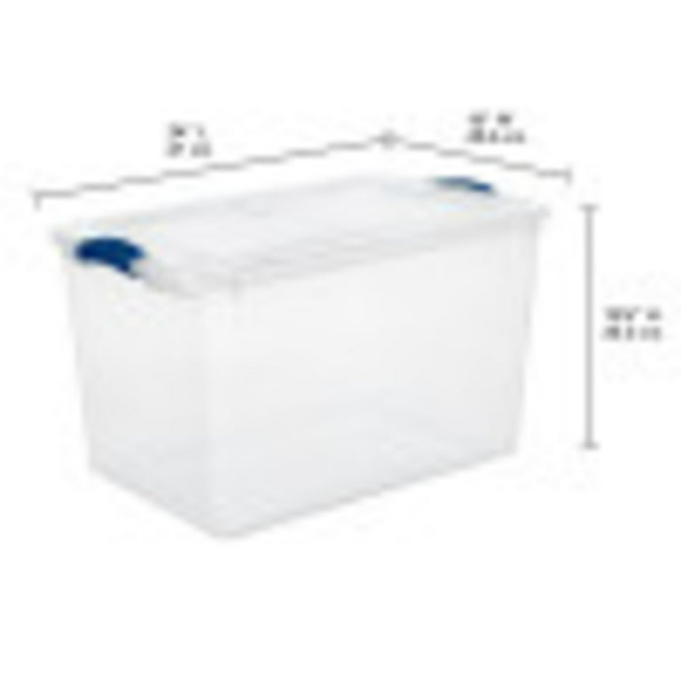 27 Qt. top Latch Box Plastic, Stadium Blue, Set of 10