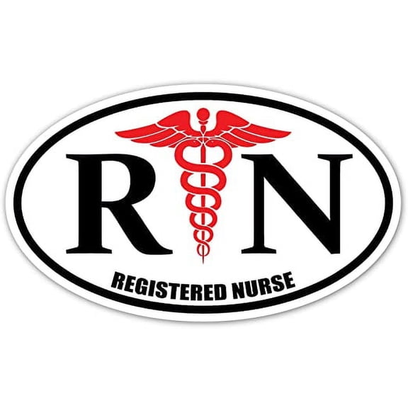 RN Registered Nurse LPN BSN Red Caduceus Staff of Hermes Gift for Nurse 3M Vinyl Decal Bumper Sticker (Pack of 3) 3x5 inches