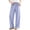 Blue, variant on Striped Pants Women Casual Summer Wide Leg Beach Vacation Pant Trendy Elastic Waisted Drawstring Trousers with Pockets Black XL