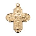 thumbnail image 3 of Catholic 4-Way Medal Cross Cruciform Pendant with Miraculous Medal, St. Joseph, St. Christopher and Sacred Heart, Made in USA, 3 of 10