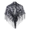 thumbnail image 2 of fenteer Women Shawl Wrap Comfortable Sequin Evening Cape Wrap for Summer Party Dance Black, 2 of 8