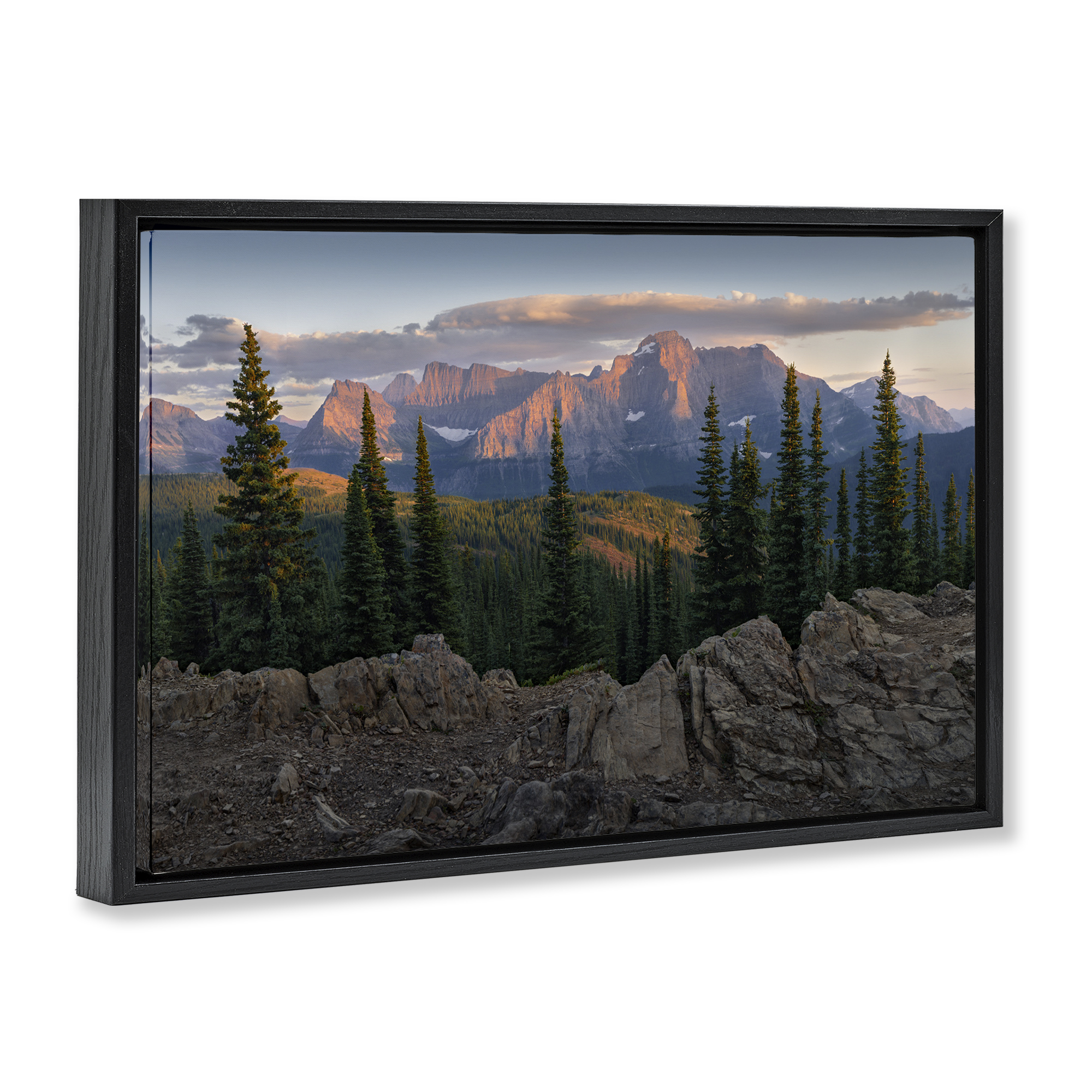 Stupell Industries Diurnal Mountain Scenery Landscape Photography Black Floater Framed Art Print Wall Art, 31 x 21