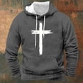 thumbnail image 2 of Blekii Men's Cross Print Hooded Sweatshirt, Graphic Pullover with Religious Motif, Casual Long Sleeve Streetwear Top, Soft Cotton Blend for Comfort, Statement Piece for Faith-Based, 2 of 5