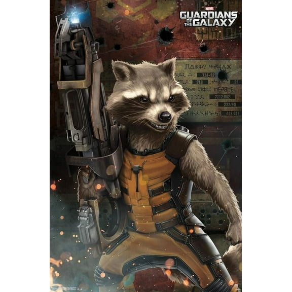 Marvel Cinematic Universe - Guardians of the Galaxy - Rocket Racoon Wall Poster, 22.375" x 34"