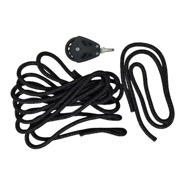 Cuerdas de tracción para Pilates Reformer, mangos de repuesto para Pilates, correas de nailon metálicas para ejercicios, polea para entrenamiento de Rueda de polea negra