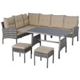 thumbnail image 1 of Outsunny 6 Pieces Patio Furniture Set Outdoor Dining Set Khaki, 1 of 10