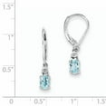 thumbnail image 3 of Primal Silver Sterling Silver Rhodium-plated Diamond and Light Blue Topaz Earrings, 3 of 4