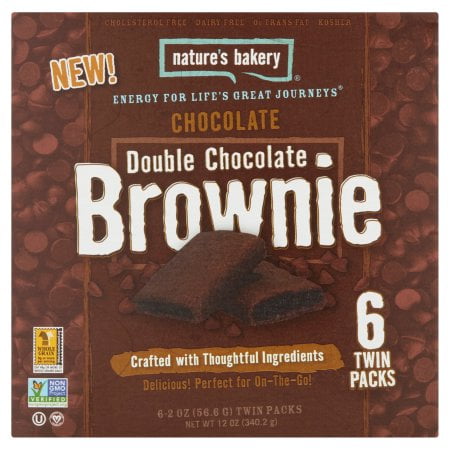 (2 Pack) Nature's Bakery Double Chocolate Brownie Twin Packs - 6 CT