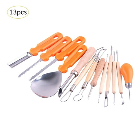 Keeping A Carved Pumpkin Fresh 13PCS Halloween Pumpkin Lamp Carving Cutter Fruit Lamp Decoration Tool Props for Children ()