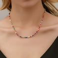 thumbnail image 1 of Collar de perlas de moda nacional collar de perlas de mijo de colores cadena de clavícula de playa de verano collar corto de estilo bohemio joyas de pareja regalo de San Valentín, 1 of 5