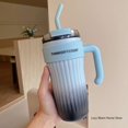 thumbnail image 1 of Botella de agua termo de 860 ml, vaso de acero inoxidable, taza térmica de café de gran capacidad con asa, pajita, botella aislada al vacío para exteriores, 1 of 6