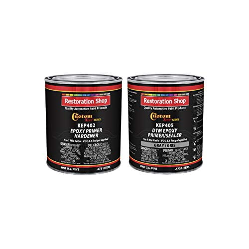 Custom Shop Gray Epoxy Primer Sealer 2.1 VOC 1 Quart Kit Anti Corrosive DTM High Performance Primer for Automotive and Industrial use Kit 1 Pint Epoxy Primer 1 Pint. Epoxy HDR. 1 1 Mix Walmart