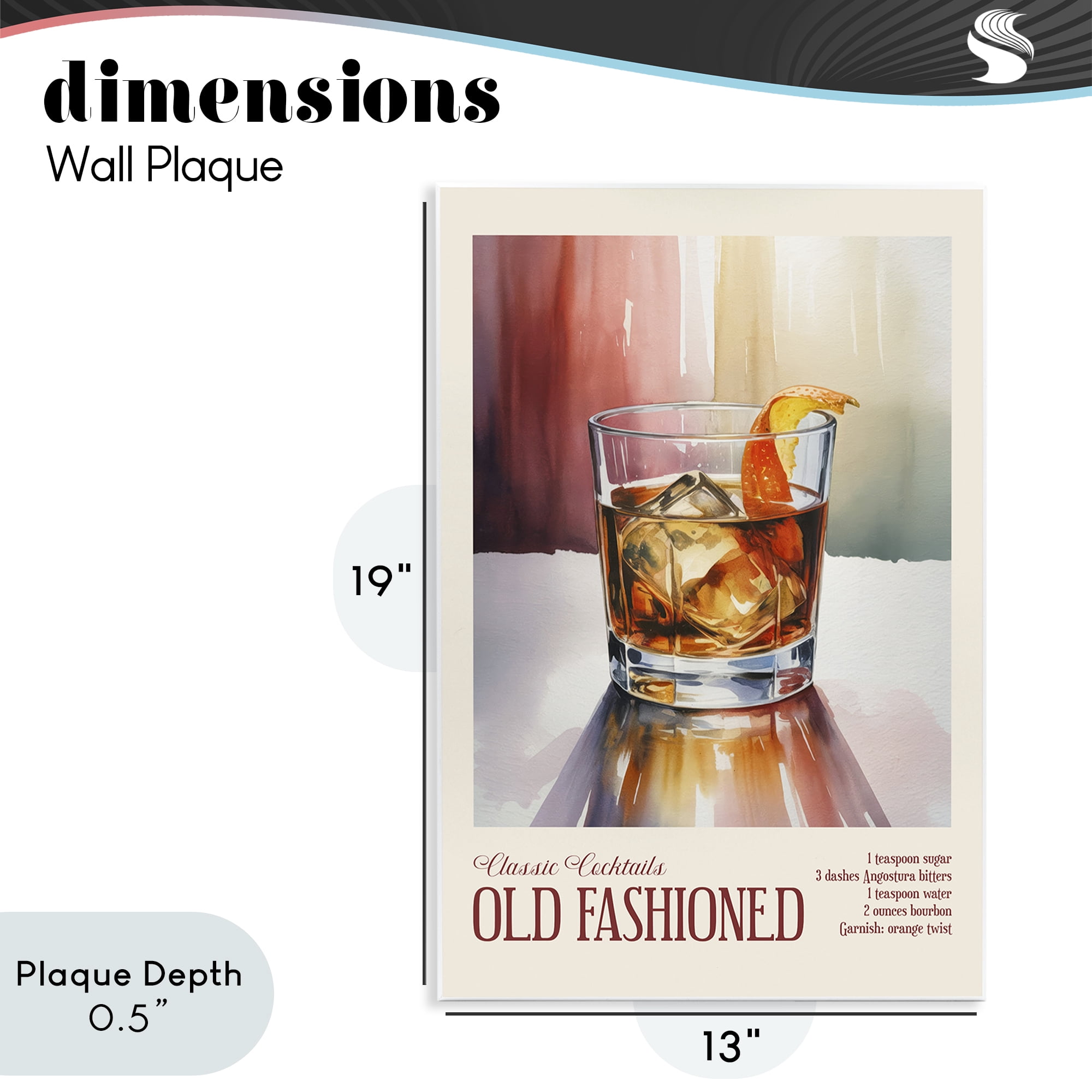 Stupell Industries Old Fashioned on Surface Wall Plaque Art, design by Andreas Magnusson