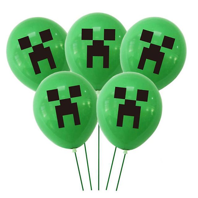 Juego de Minecraft, globos temáticos, kits de decoración de banderas, fiesta de cumpleaños kaili Sencillez