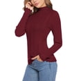 thumbnail image 7 of Purcoar Women's Turtleneck Sweaters Long Sleeve Sweater Solid Mock Slim Layer Tops Pullover, 7 of 7