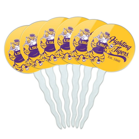 Mike the Fighting Tiger LSU Cupcake Picks Toppers Decoration Set of 6