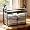 thumbnail image 6 of yulier Clear PVC Storage Bags with Zippers Handles, Heavy Duty Thick Plastic Storage Bins for Clothes Blankets Toys Moving, Foldable Closet Organizer Storage Containers, 12.6"x9.45"x9.84", 6 of 8