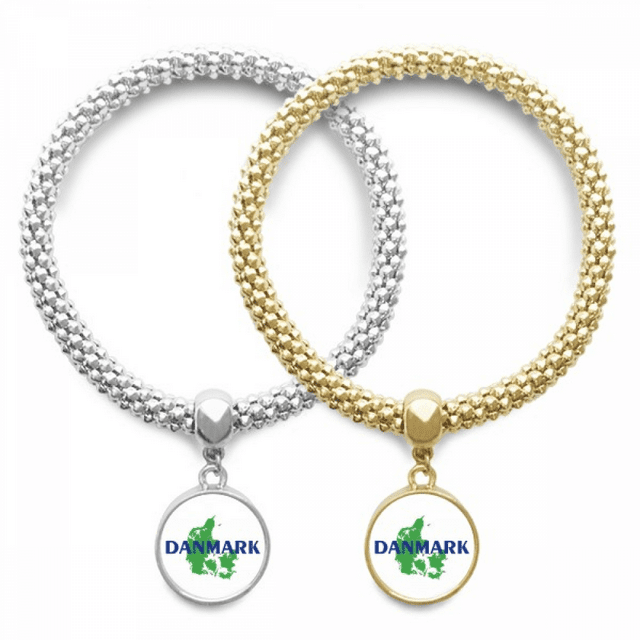 Fairy Tales European Maps Denmark Lover Bracelet Bangle Pendant Jewelry Couple Chain