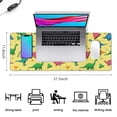 thumbnail image 5 of Long Mouse Pads for Desk,Yellow Cartoon Dinosaurs Geometric Shapes Desk Mats on Top Of Desks, Desk Mouse Pad Extra Large with 3mm Non-Slip Base and Stitched Edge for Gaming,Work,Home 31.5"x11.8", 5 of 5