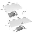thumbnail image 4 of 47.25''-63'' Expandable Dining Table for 6, Space-Saving Retractable Design, X-Shaped Metal Base with Stainless Steel Frame, White MDF Top, Easy Assembly for Home & Kitchen, 4 of 8