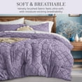 thumbnail image 3 of U by Bedsure Comforter Set, Boho Tufted Shabby Chic Bedding Comforter Set, 3 Pieces Vintage Farmhouse Bed Set for All Seasons, Soft Bedding Set with 2 Pillow Shams,King,Grayish Purple, 3 of 7