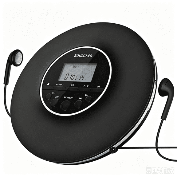 Portable CD Player, Small Music CD Player Walkman for Kids/Seniors with Anti-Skip and Shockproof, Personal Compact Disc Player with Headphones for Home Travel and Car-Black