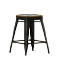 thumbnail image 3 of Emma + Oliver Commercial Grade 24"H Backless Distressed Copper Metal Indoor-Outdoor Stool, 3 of 14