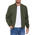 thumbnail image 3 of GrmtClth Men's Casual Varsity Jacket Vintage Lightweight Faux Suede Bomber Jackets with Pockets Army Green 2XL, 3 of 8
