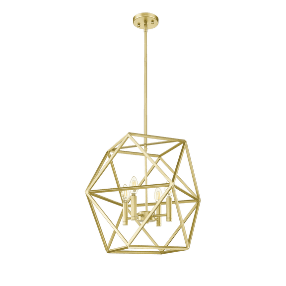 Vivio Lighting Solano Contemporary Dimmable 4-Light Champagne Gold Geometric Pendant Lights
