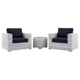 thumbnail image 1 of Side Lounge Chair Table Set, Rattan, Wicker, Light Grey Gray Blue Navy, Modern Contemporary Urban Design, Outdoor Patio Balcony Cafe Bistro Garden Furniture Hotel Hospitality, 1 of 10