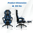 thumbnail image 3 of Costway Adjustable E-Sports Racing Style Chair with Padded Headrest, Lumbar Support Blue, 3 of 10