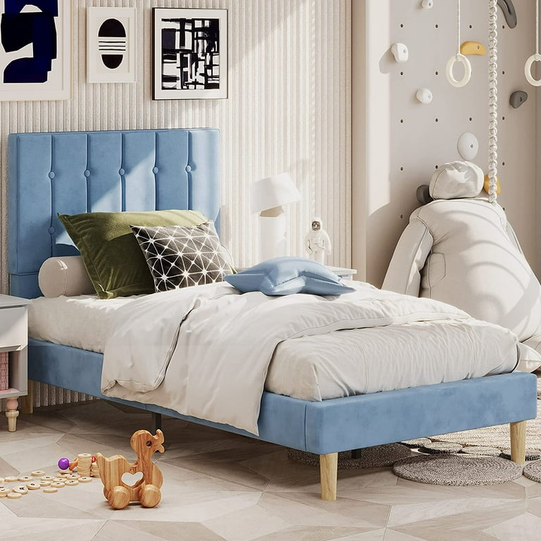 Light blue outlet upholstered headboard