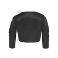 thumbnail image 4 of TiaoBug Kids Girls Sparkly Sequins Ruffled Short Coat - Birthday Party Wear Black 4, 4 of 5