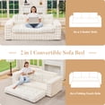 thumbnail image 6 of Hobestluk 3-Seater Sofa Boneless Couch with Tufted Button Design 2 in 1 Comfy Cloud Couch Oversized Sofa for Living Room Bedroom Apartment or Office (White, 3 Seater), 6 of 9
