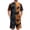 Beige, variant on Leidass Mens Halloween Pajama Set Short Sleeve Sleepwear Lounge Set Crew Neck Tee and Shorts Casual Homewear Two Piece Outfit Beige L