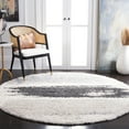 thumbnail image 2 of SAFAVIEH Fontana Dashiell Abstract Shag Area Rug, Grey/Ivory, 6'7" x 6'7" Round, 2 of 8