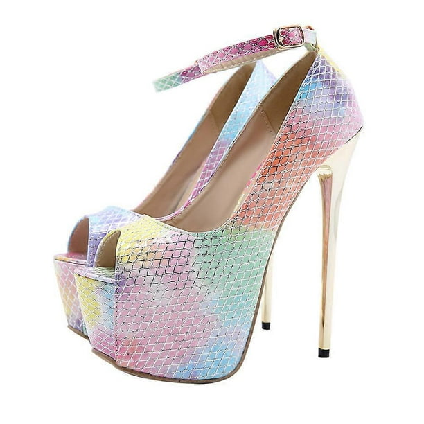 Stylish High Heel Summer Sandals for Women Fish Mouth Design One Pair Assorted Color Breathable Functionality and Anti-skid Sole